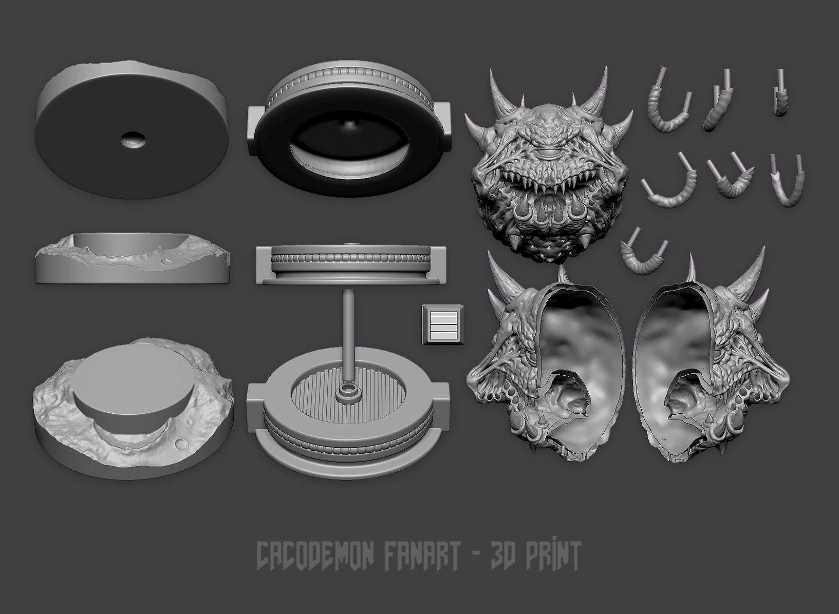 CacoDemon 3D Print model monster head 3D print model_2