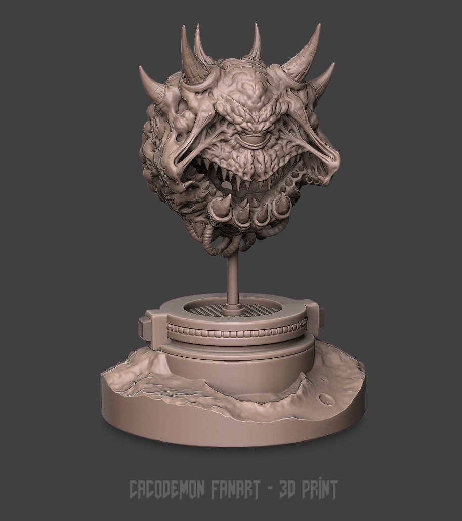 CacoDemon 3D Print model monster head 3D print model_1