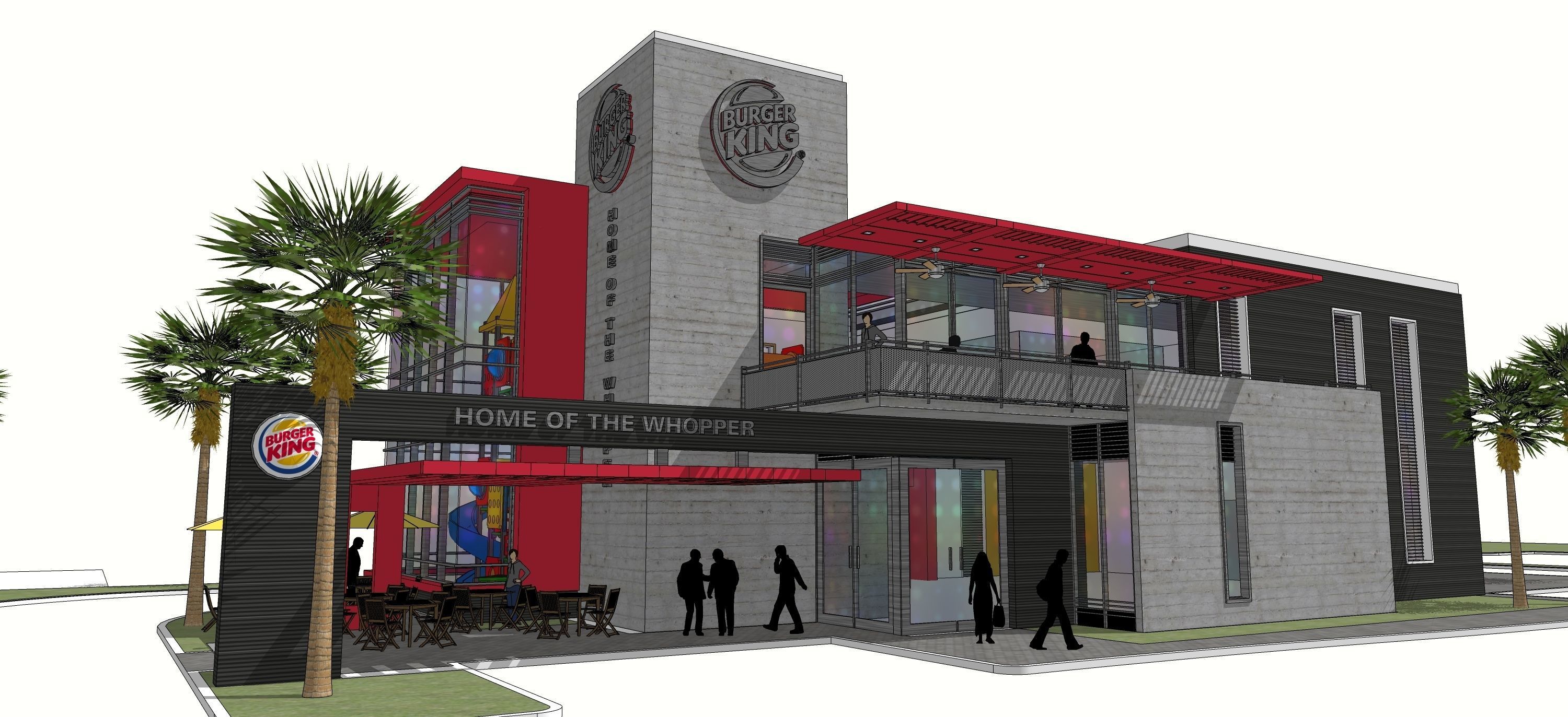 Retail burger King 3D model_2