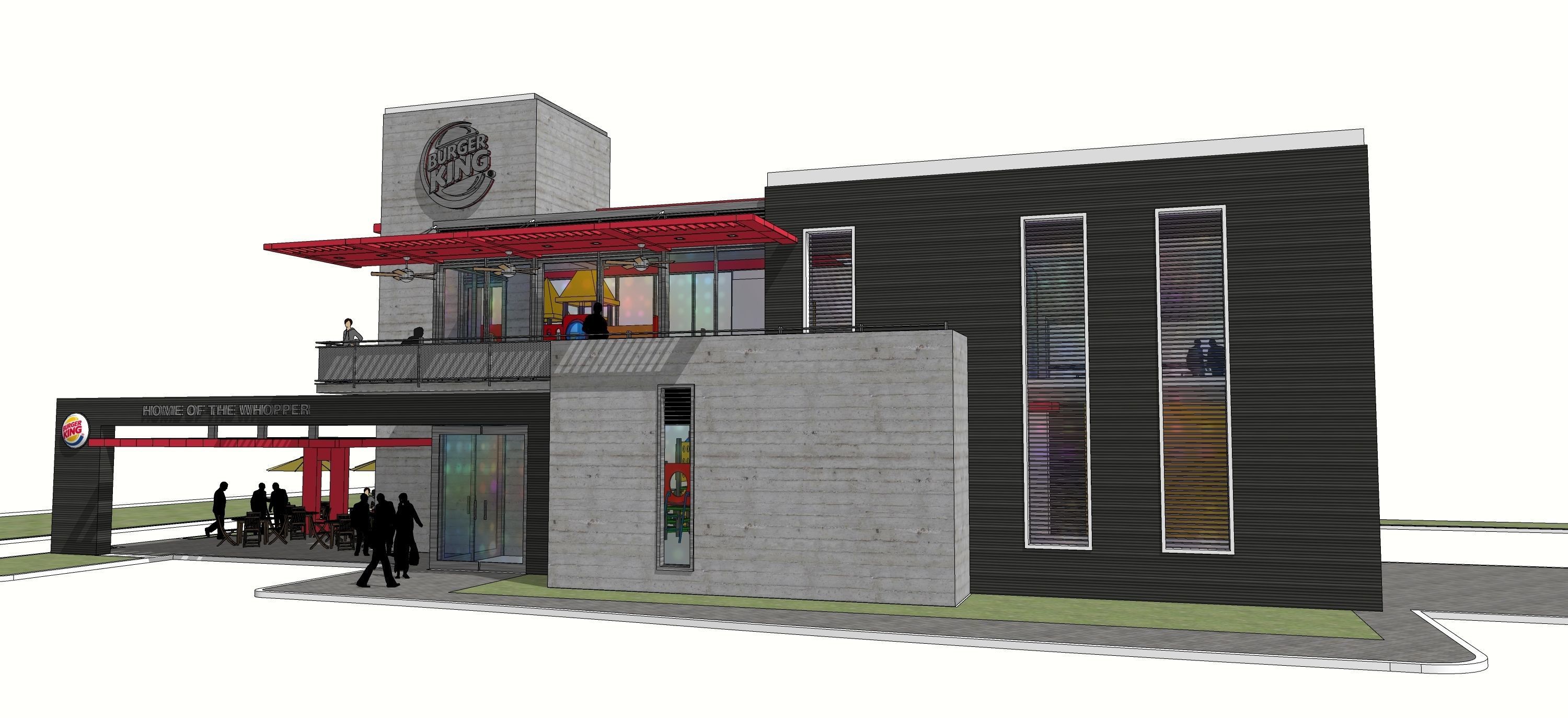 Retail burger King 3D model_1