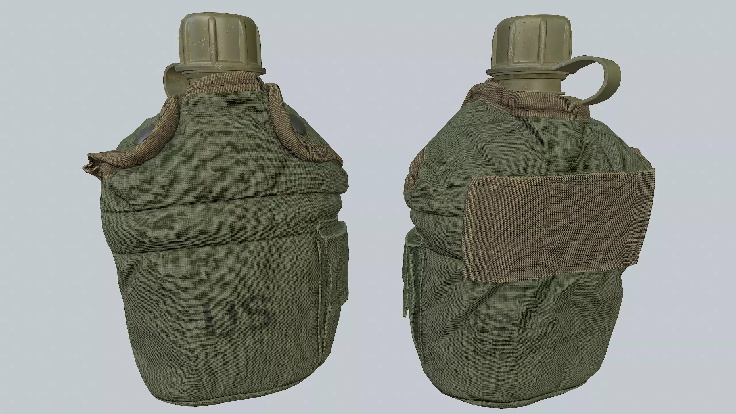 Canteen US Low-poly 3D model