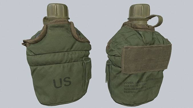 Canteen US Low-poly 3D model