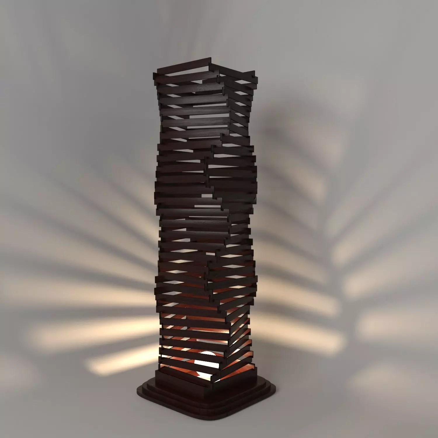 Parametric laser cut standing light 3D model