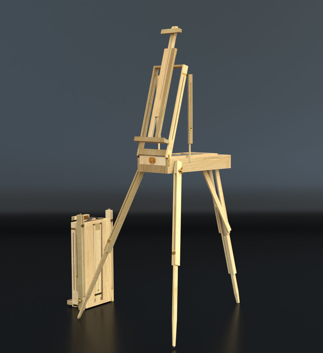 Portable  Outdoor Easel 3D model_4