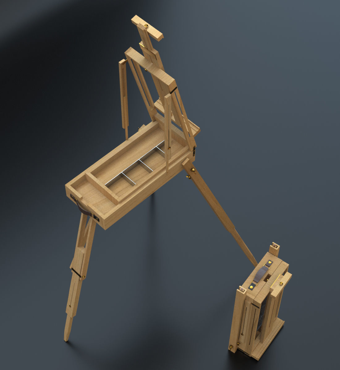 Portable  Outdoor Easel 3D model_3