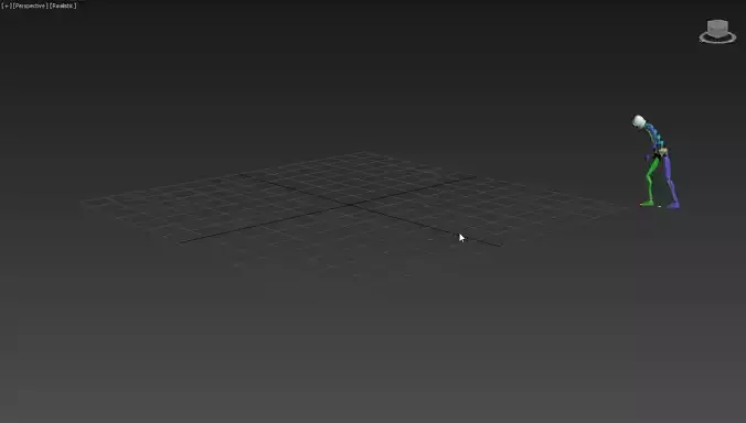 Running 1 person on square 3D model