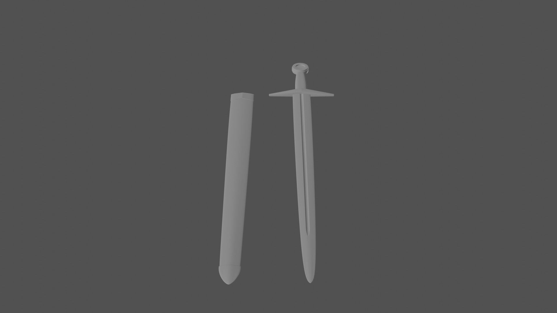 Arming or Short Sword No Materials 3D model_4