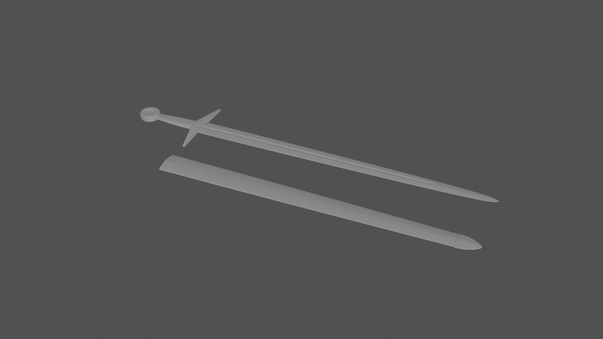 Arming or Short Sword No Materials 3D model_5
