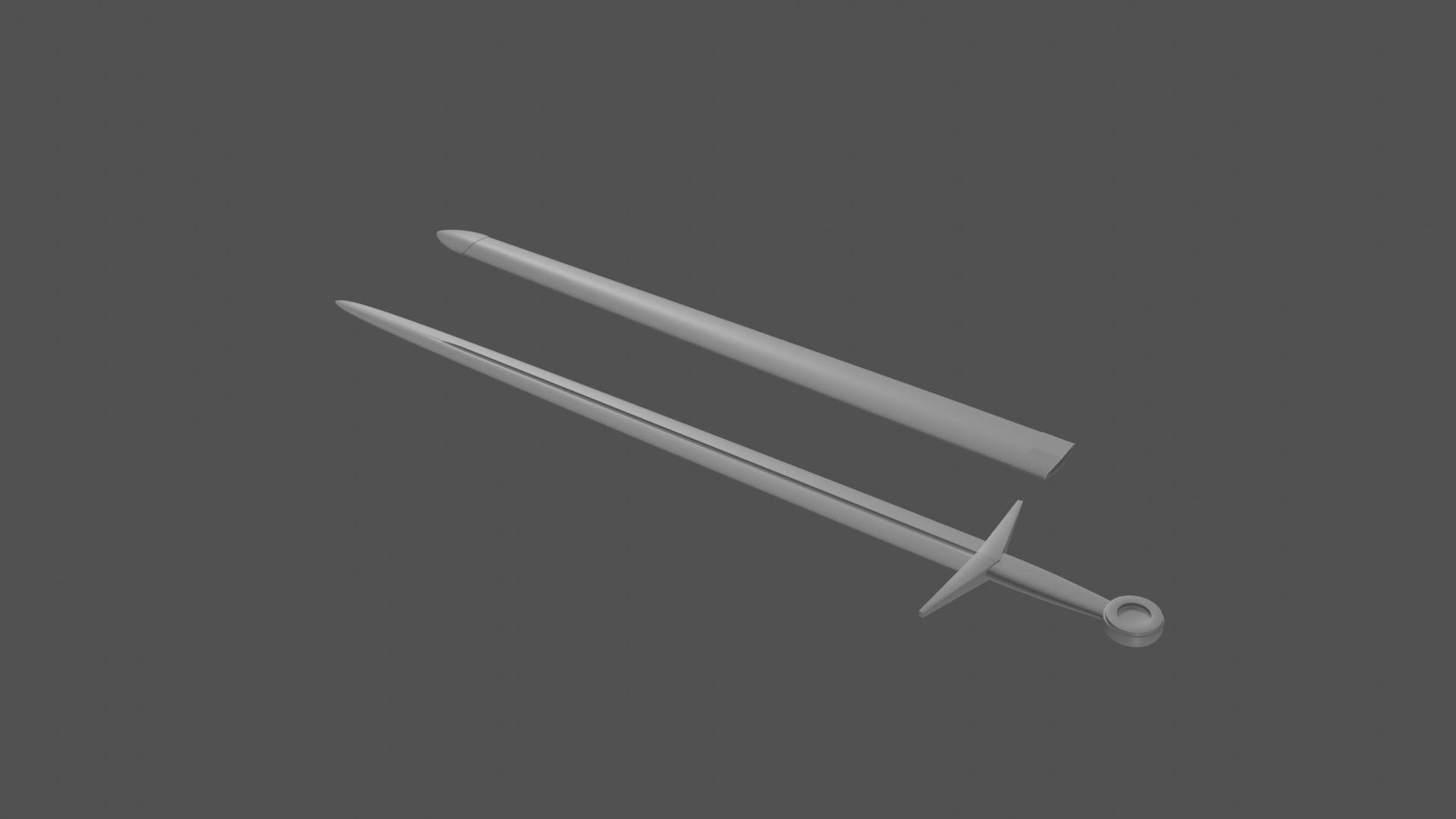 Arming or Short Sword No Materials 3D model_2
