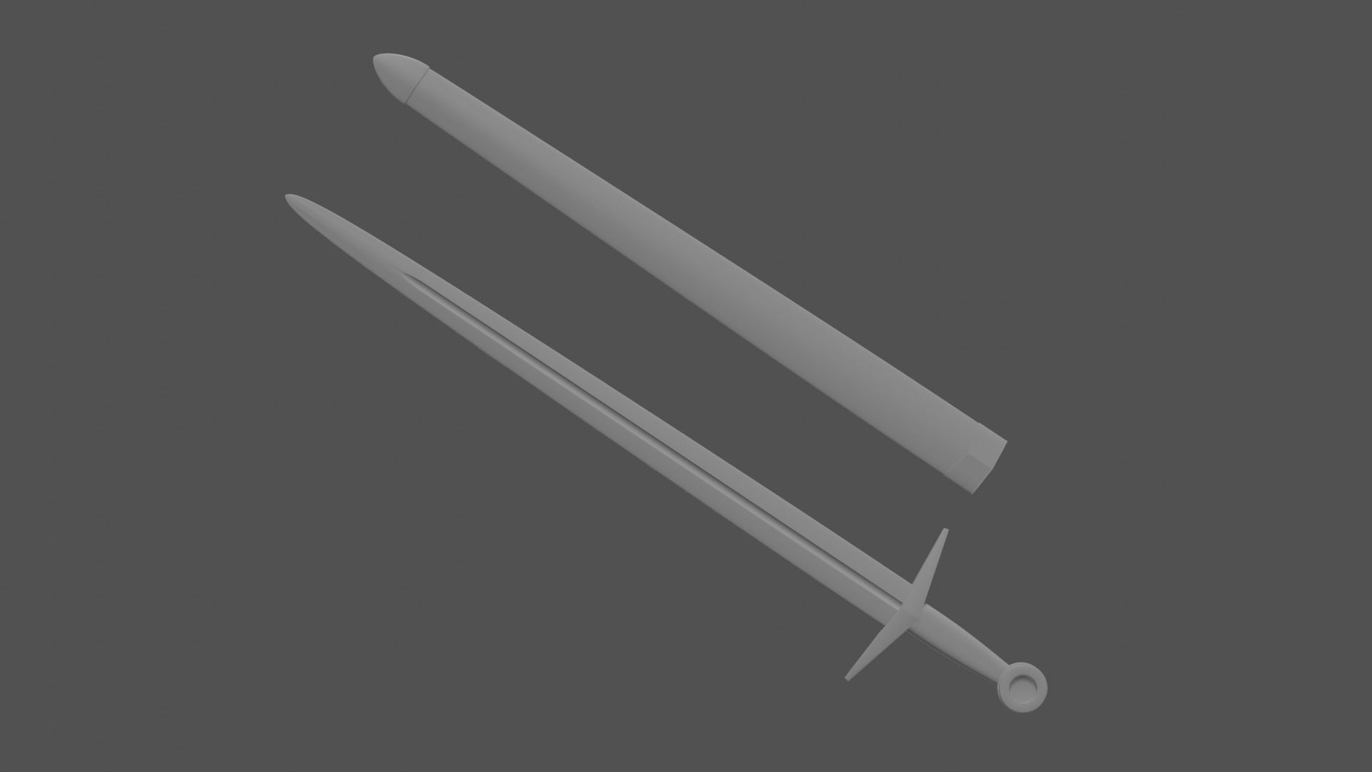 Arming or Short Sword No Materials 3D model_8