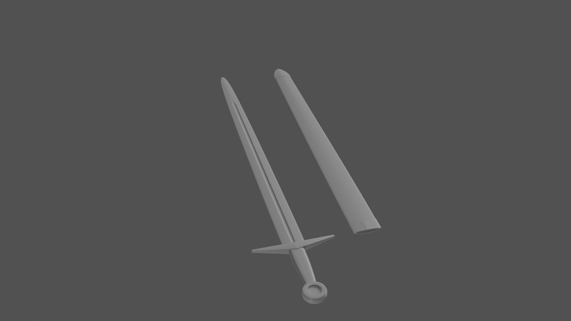 Arming or Short Sword No Materials 3D model_1