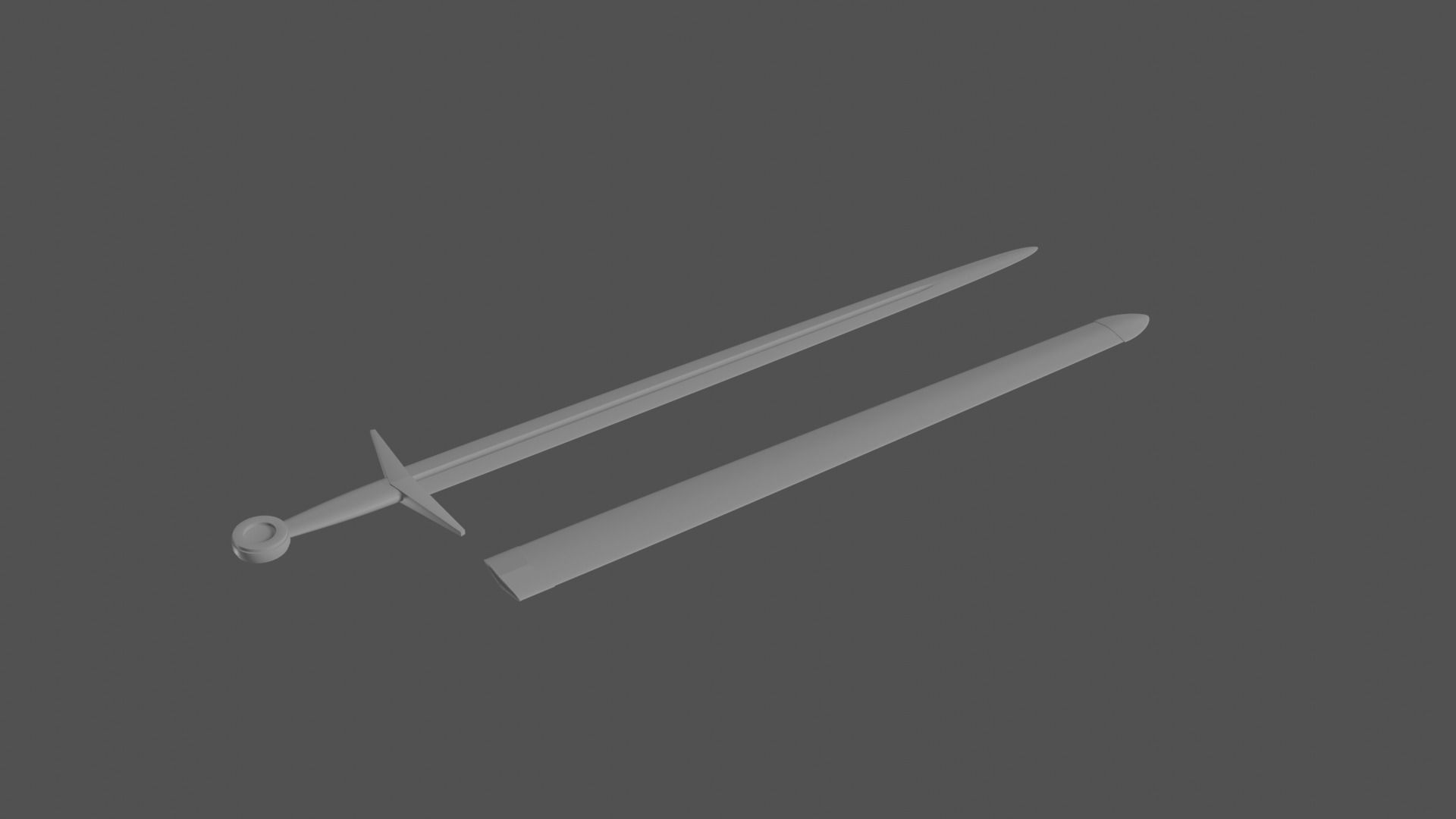 Arming or Short Sword No Materials 3D model_6