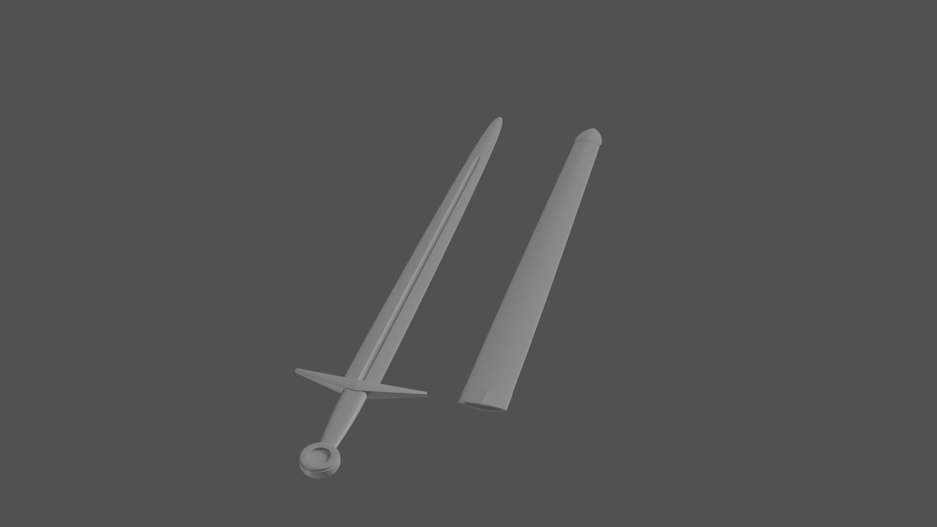 Arming or Short Sword No Materials 3D model_7