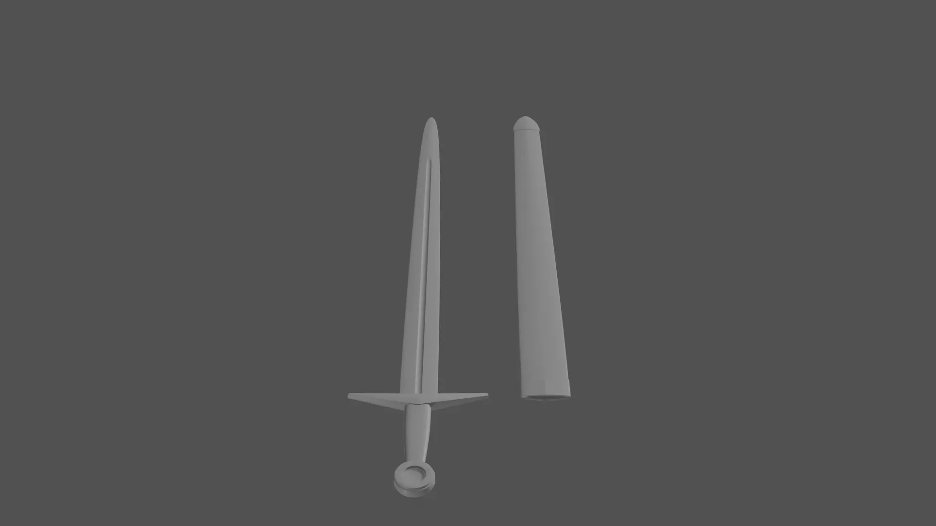 Arming or Short Sword No Materials 3D model_0