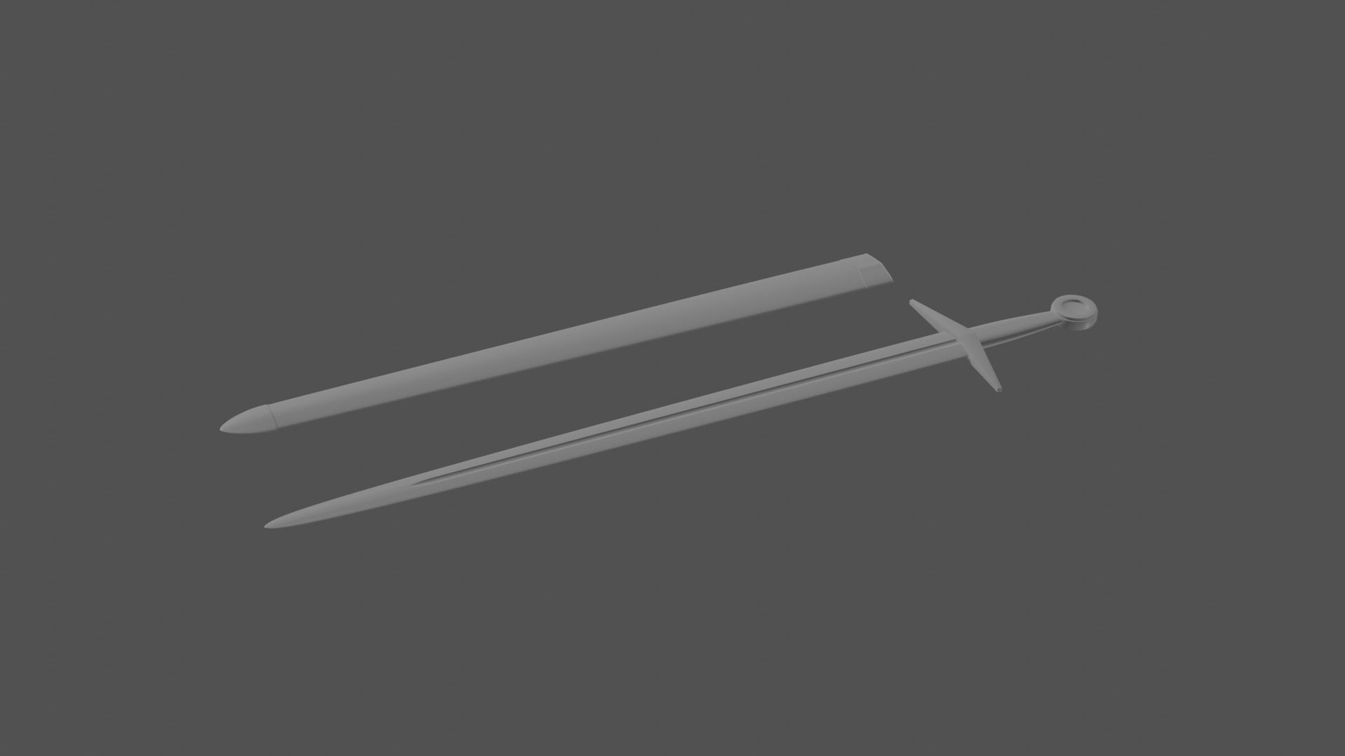 Arming or Short Sword No Materials 3D model_3