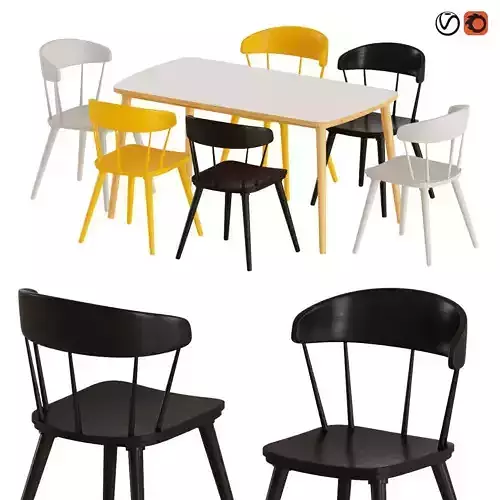 OMTANKSAM table and chairs 3D model | CGTrader