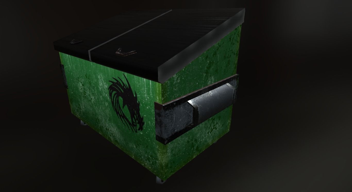 Trash Dumpster Free low-poly 3D model