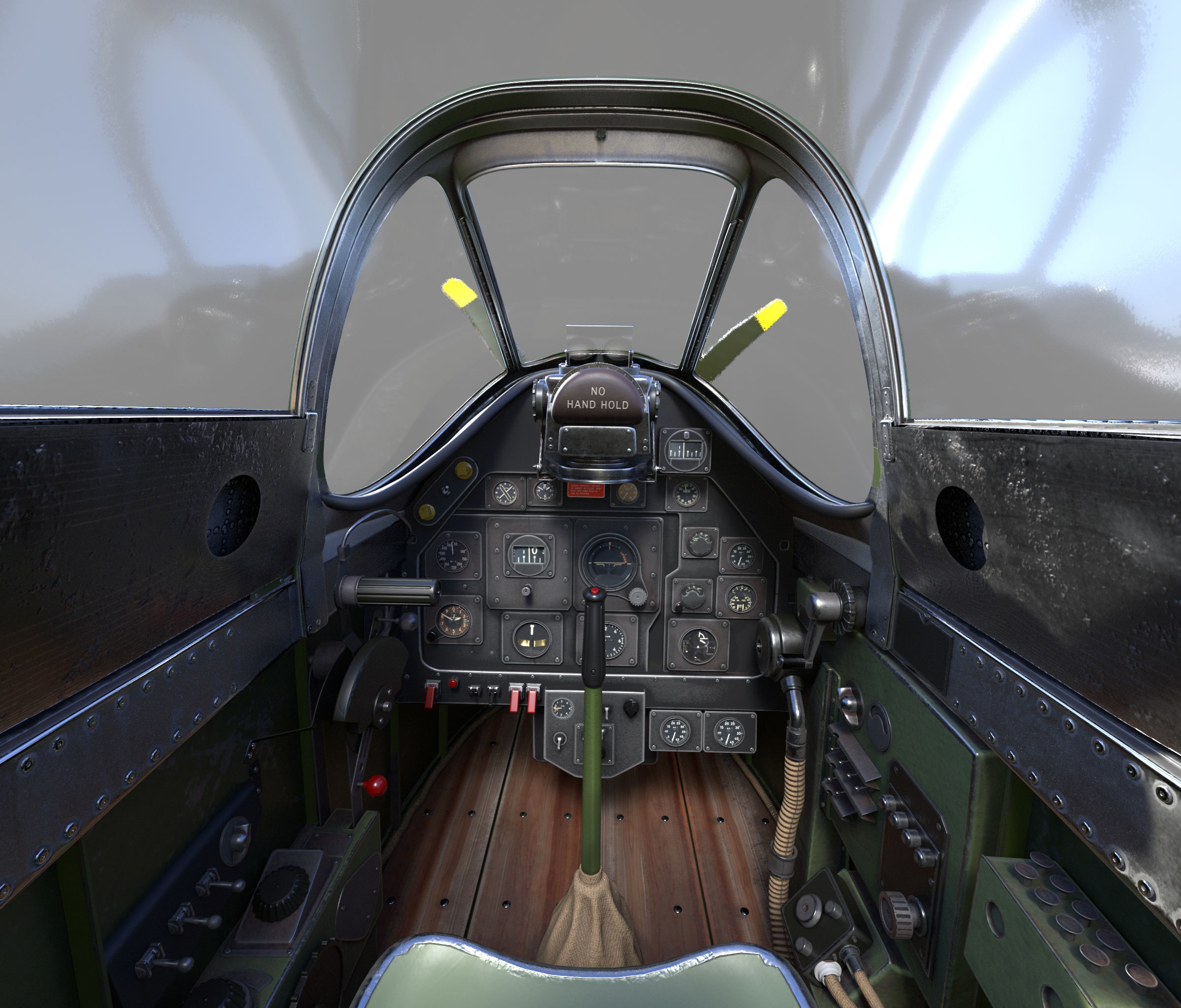 p51D Mustang - High Quality WW2 Warbird 3D model_9