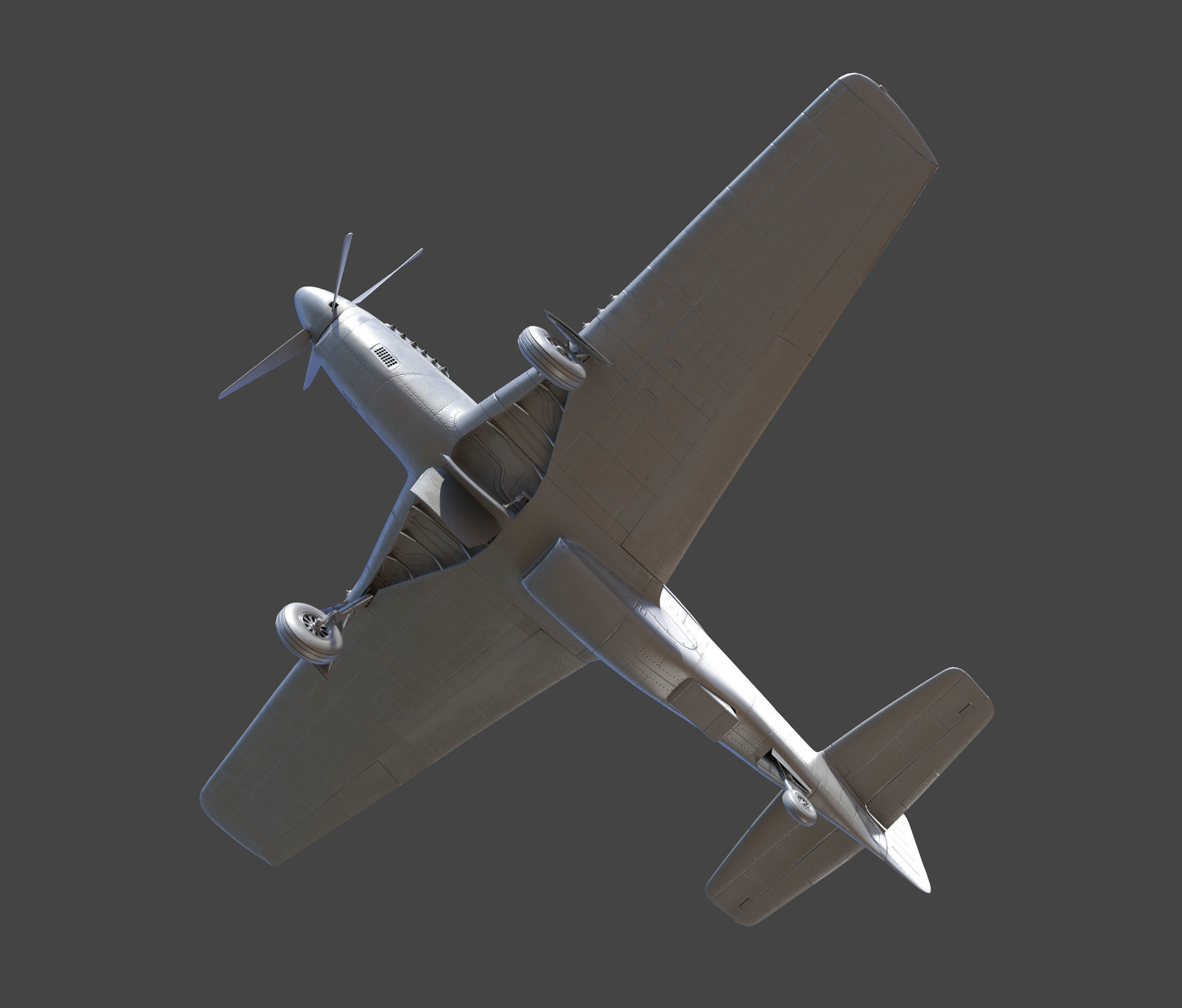 p51D Mustang - High Quality WW2 Warbird 3D model_11