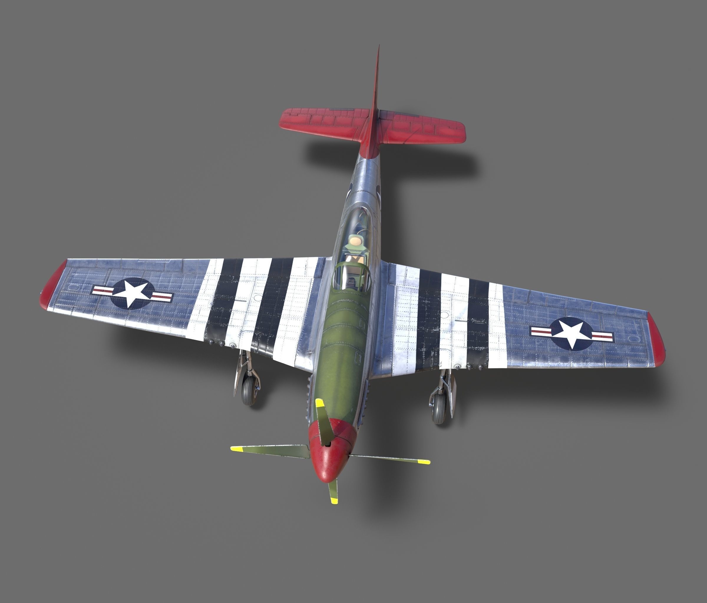 p51D Mustang - High Quality WW2 Warbird 3D model_3