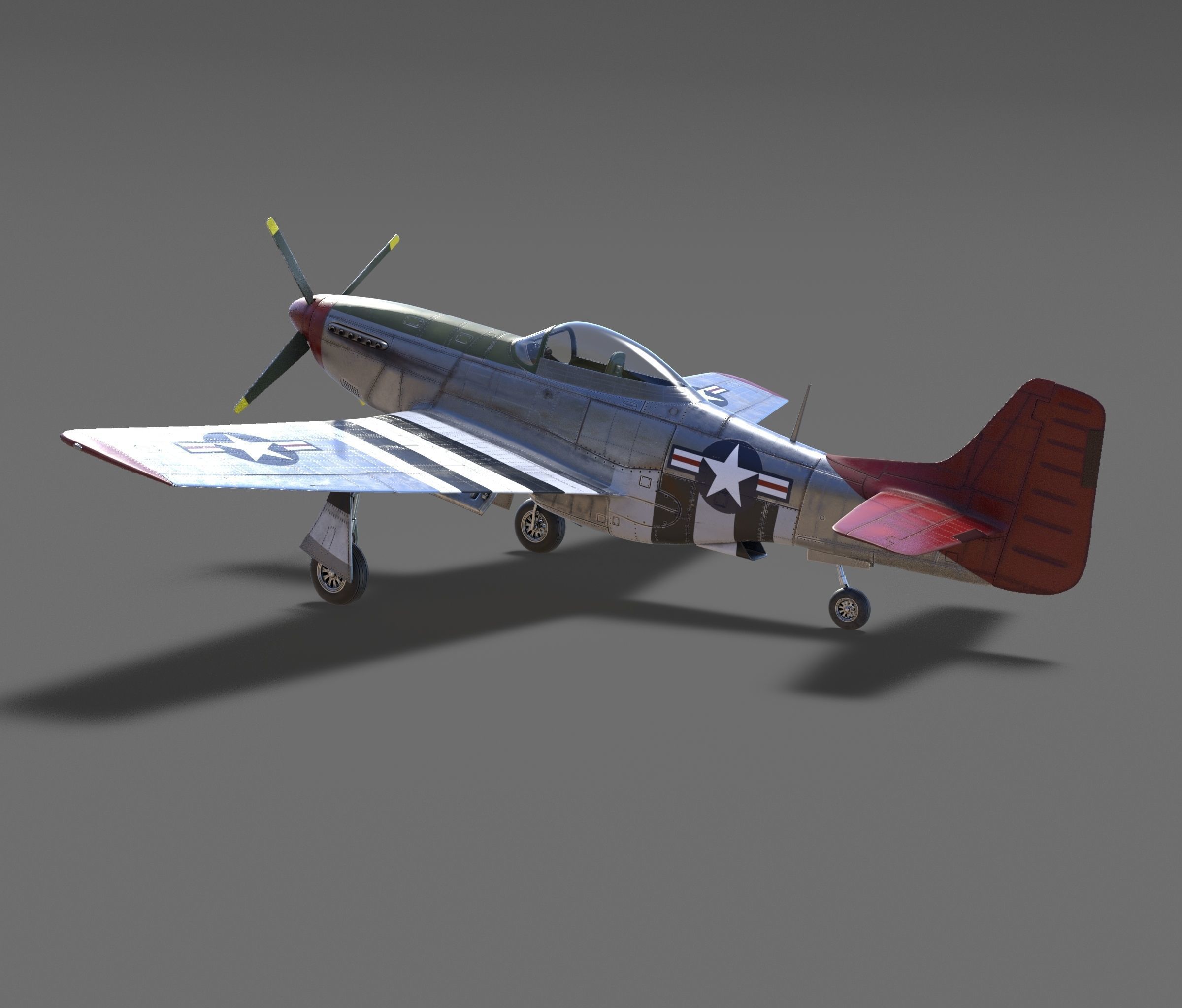 p51D Mustang - High Quality WW2 Warbird 3D model_5