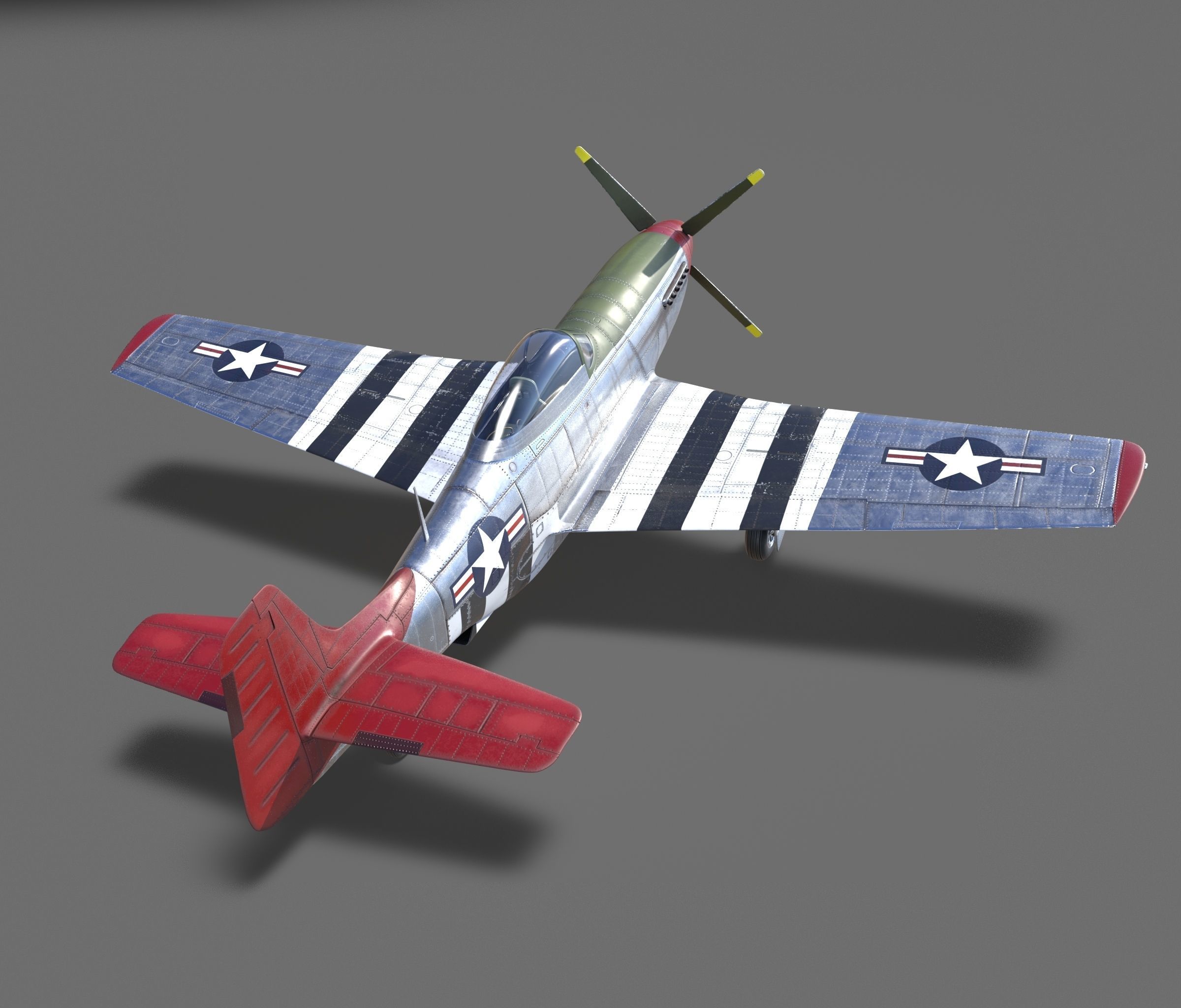 p51D Mustang - High Quality WW2 Warbird 3D model_6
