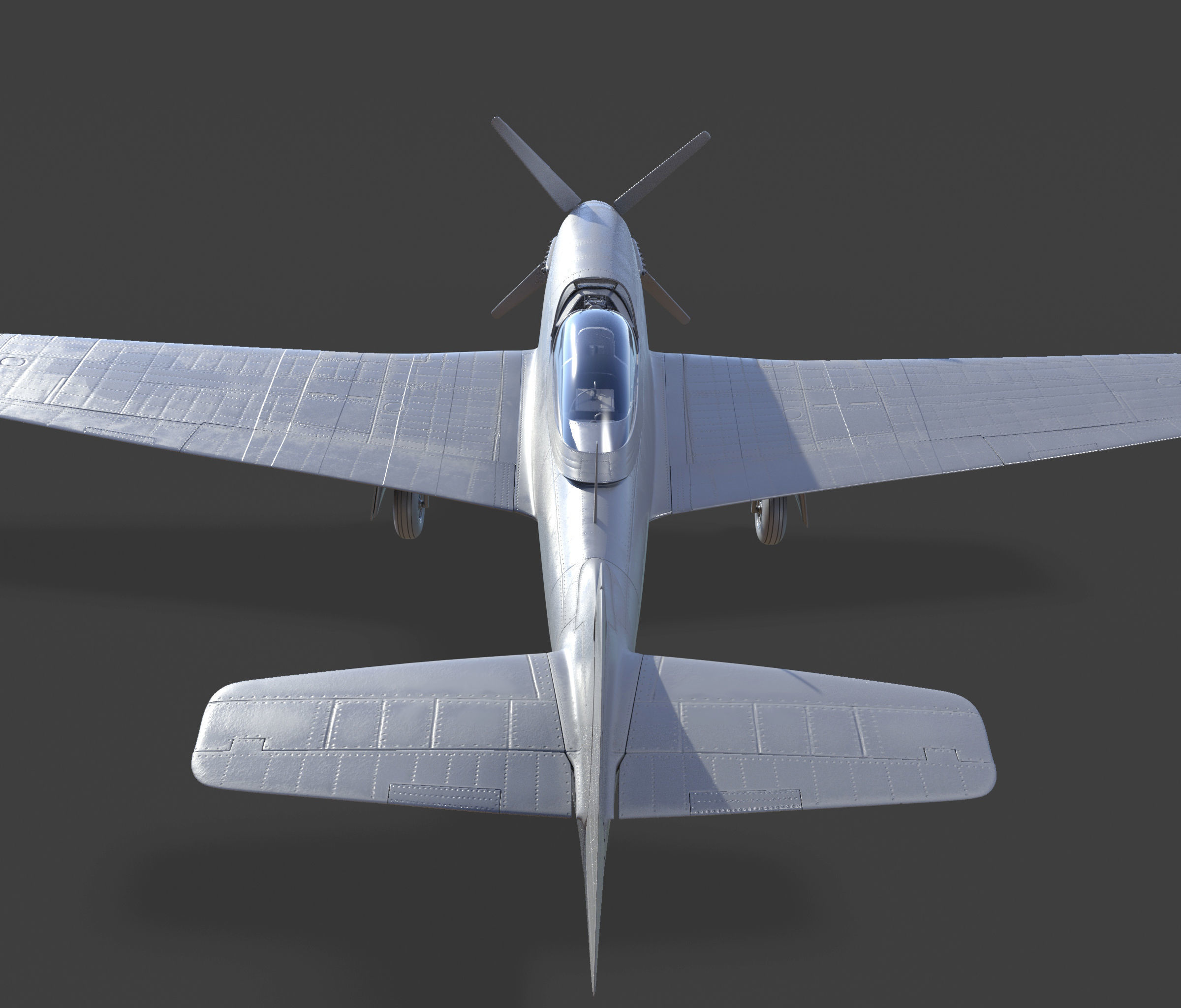p51D Mustang - High Quality WW2 Warbird 3D model_13