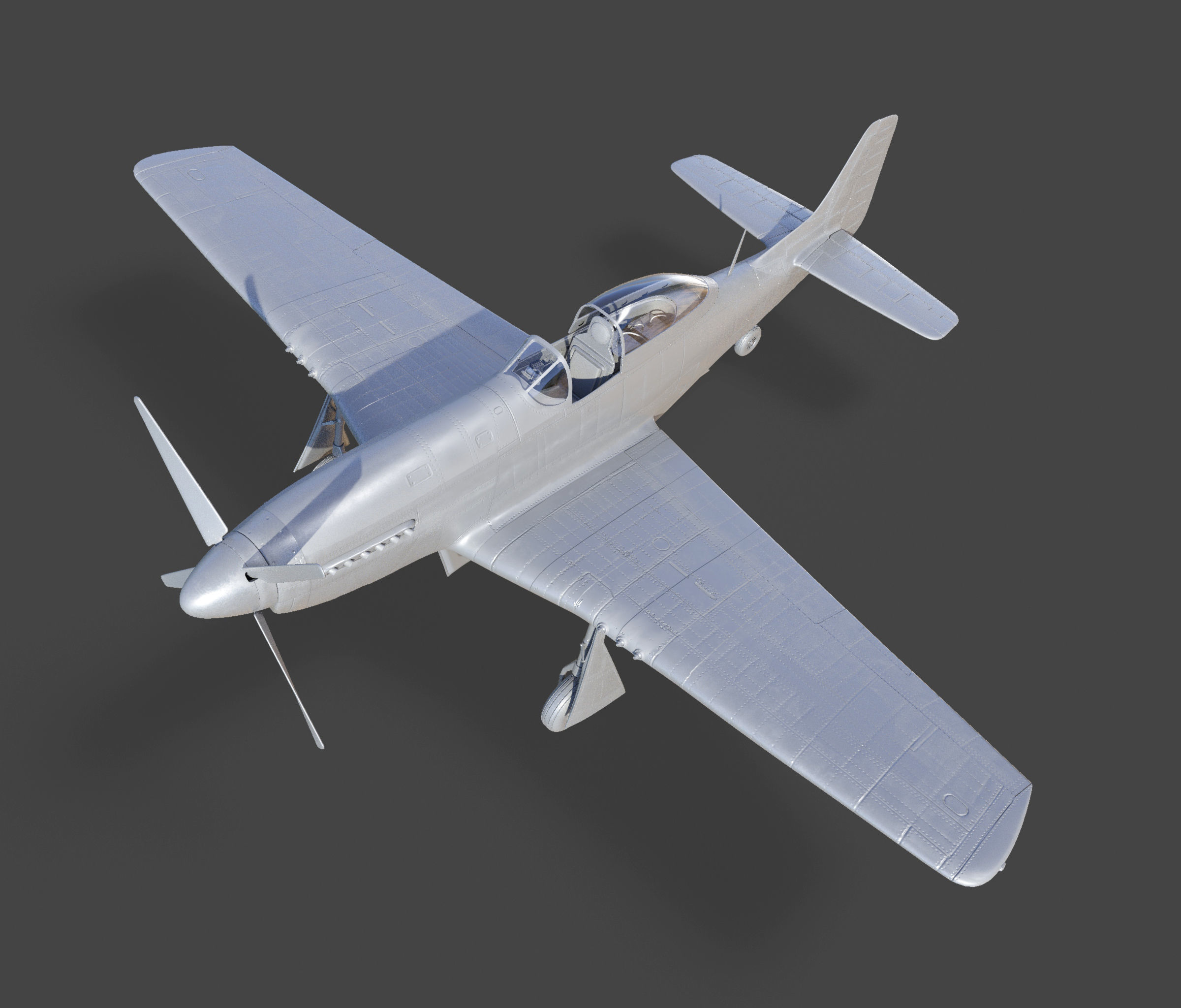 p51D Mustang - High Quality WW2 Warbird 3D model_10