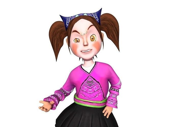 Agness - mad cartoon girl 3D model