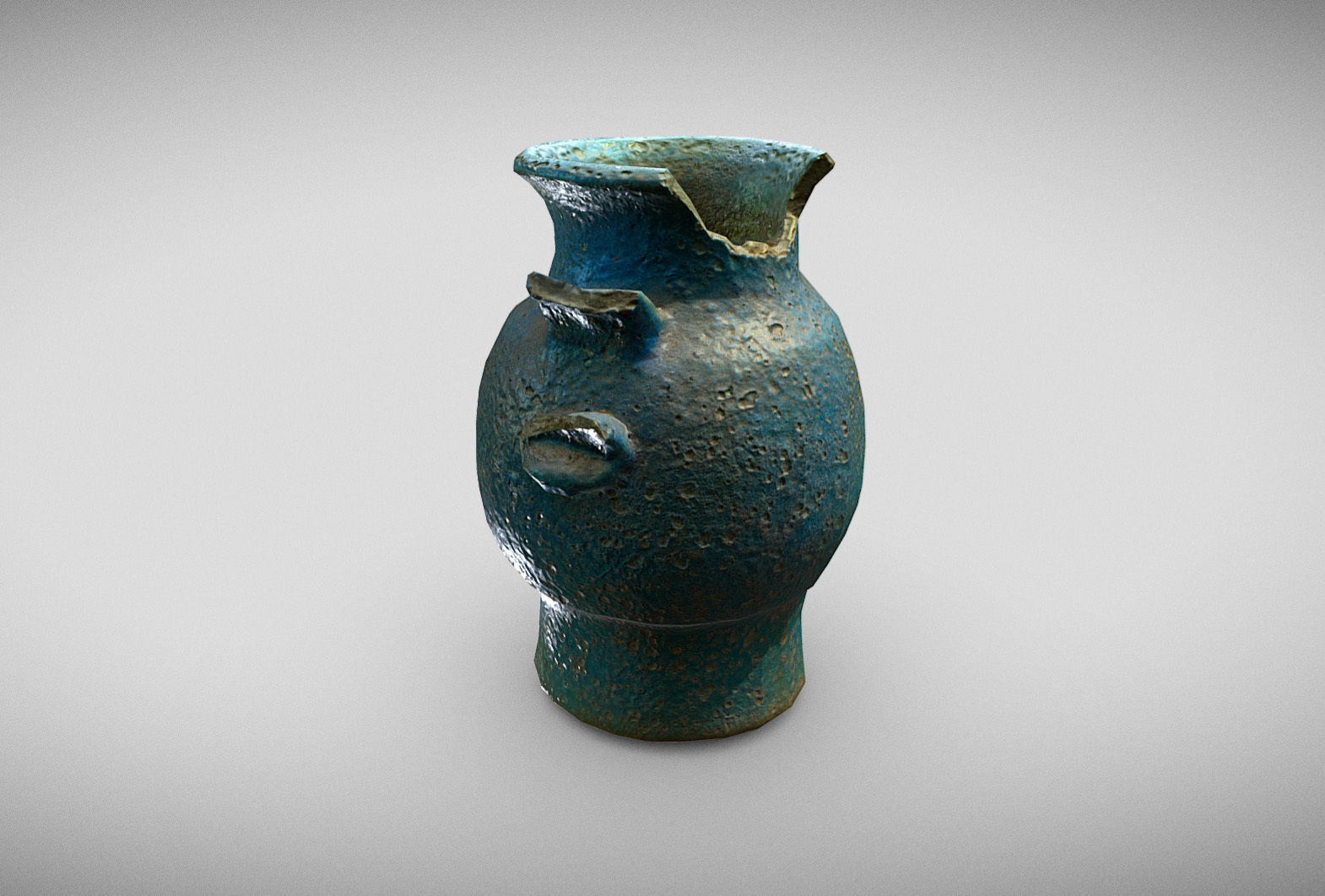 Egypt Blue - reconstructed broken vase Low-poly 3D model_8