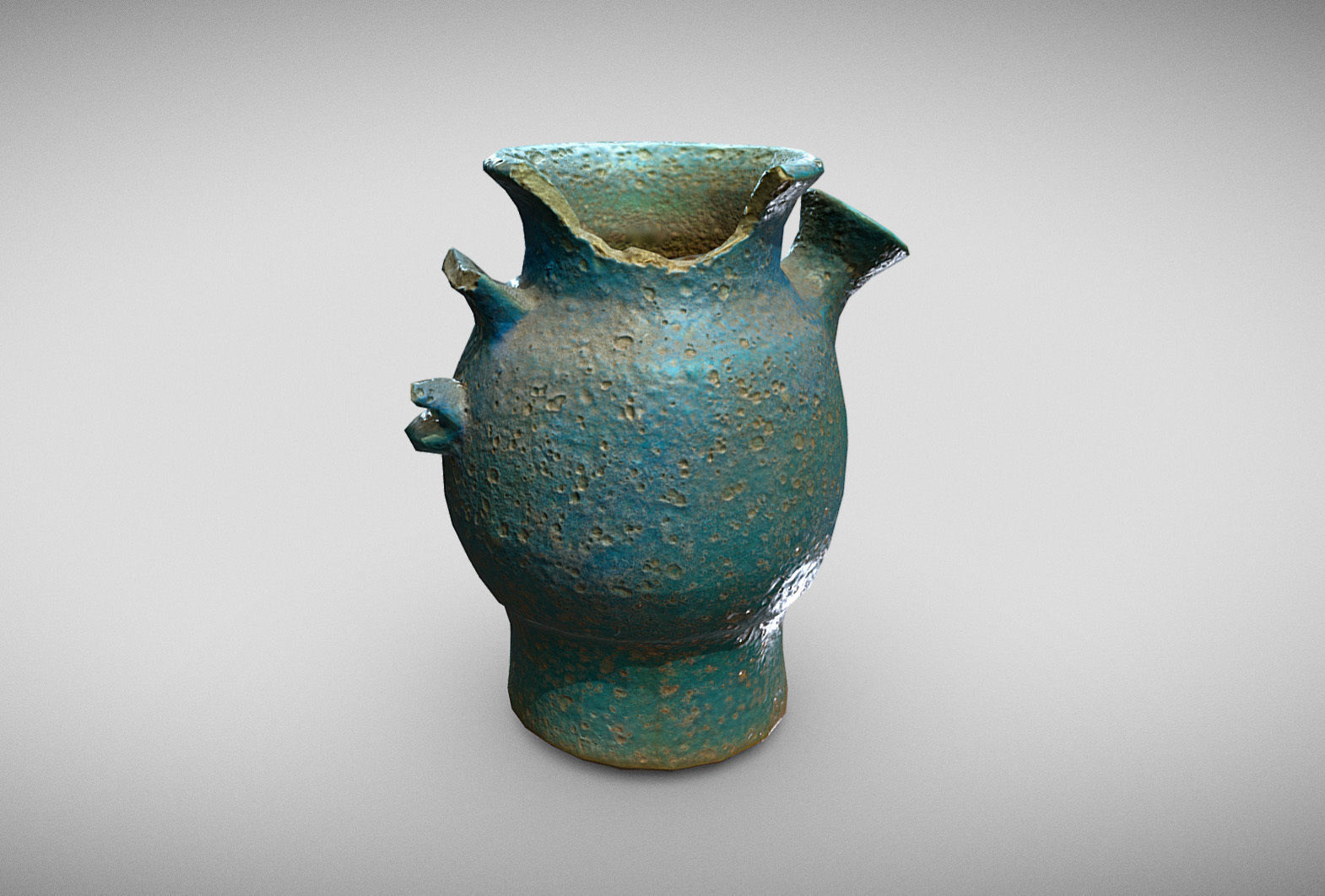 Egypt Blue - reconstructed broken vase Low-poly 3D model_10