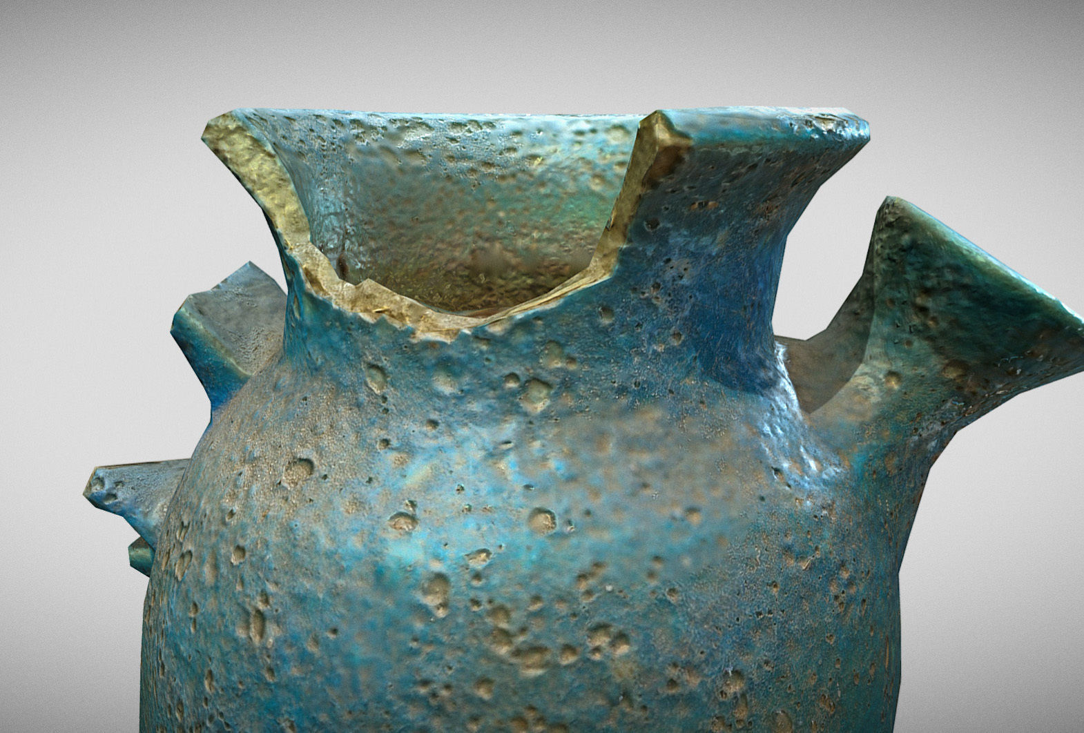 Egypt Blue - reconstructed broken vase Low-poly 3D model_18