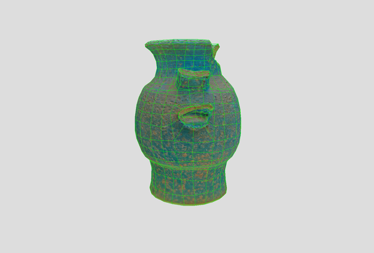 Egypt Blue - reconstructed broken vase Low-poly 3D model_27