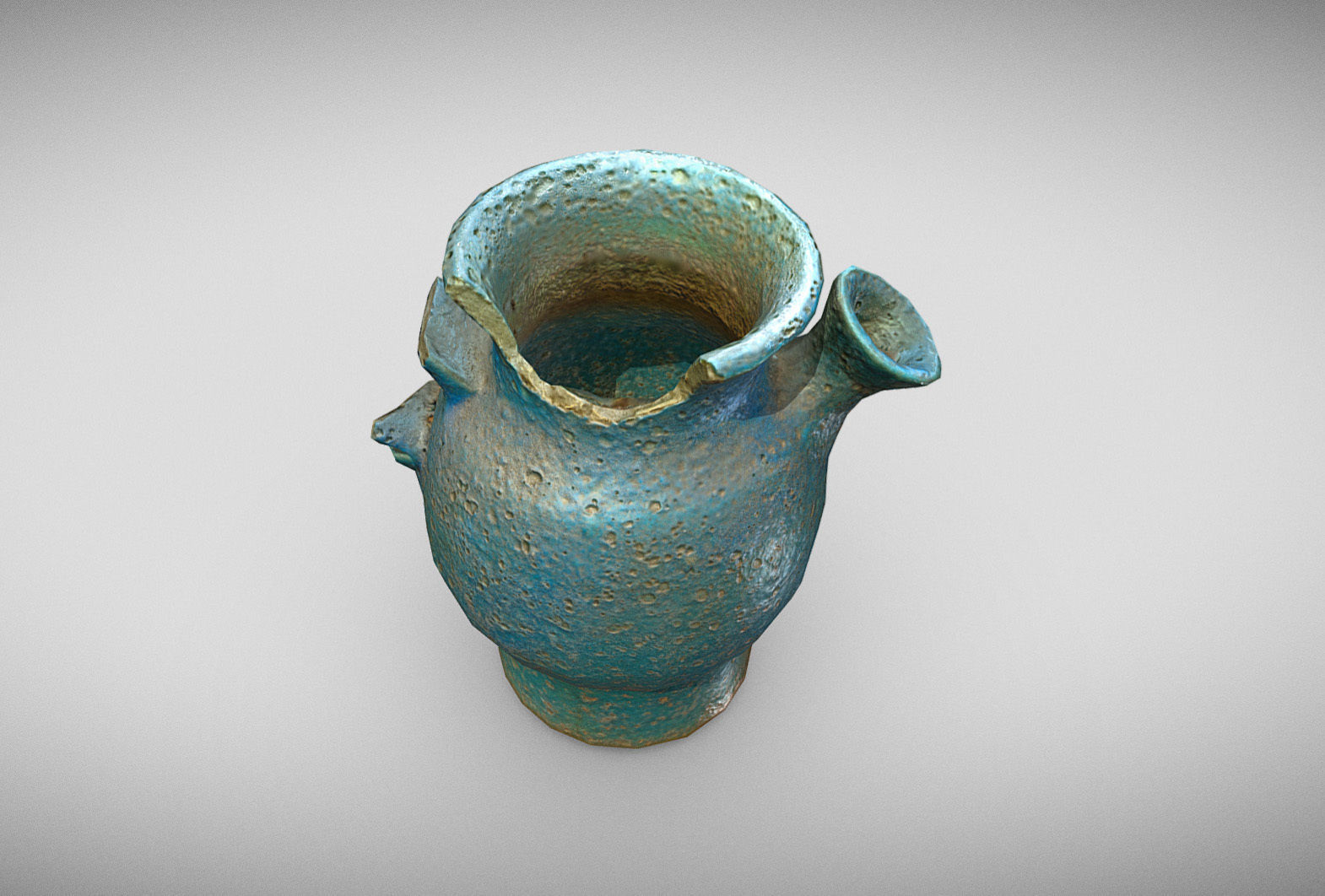 Egypt Blue - reconstructed broken vase Low-poly 3D model_12