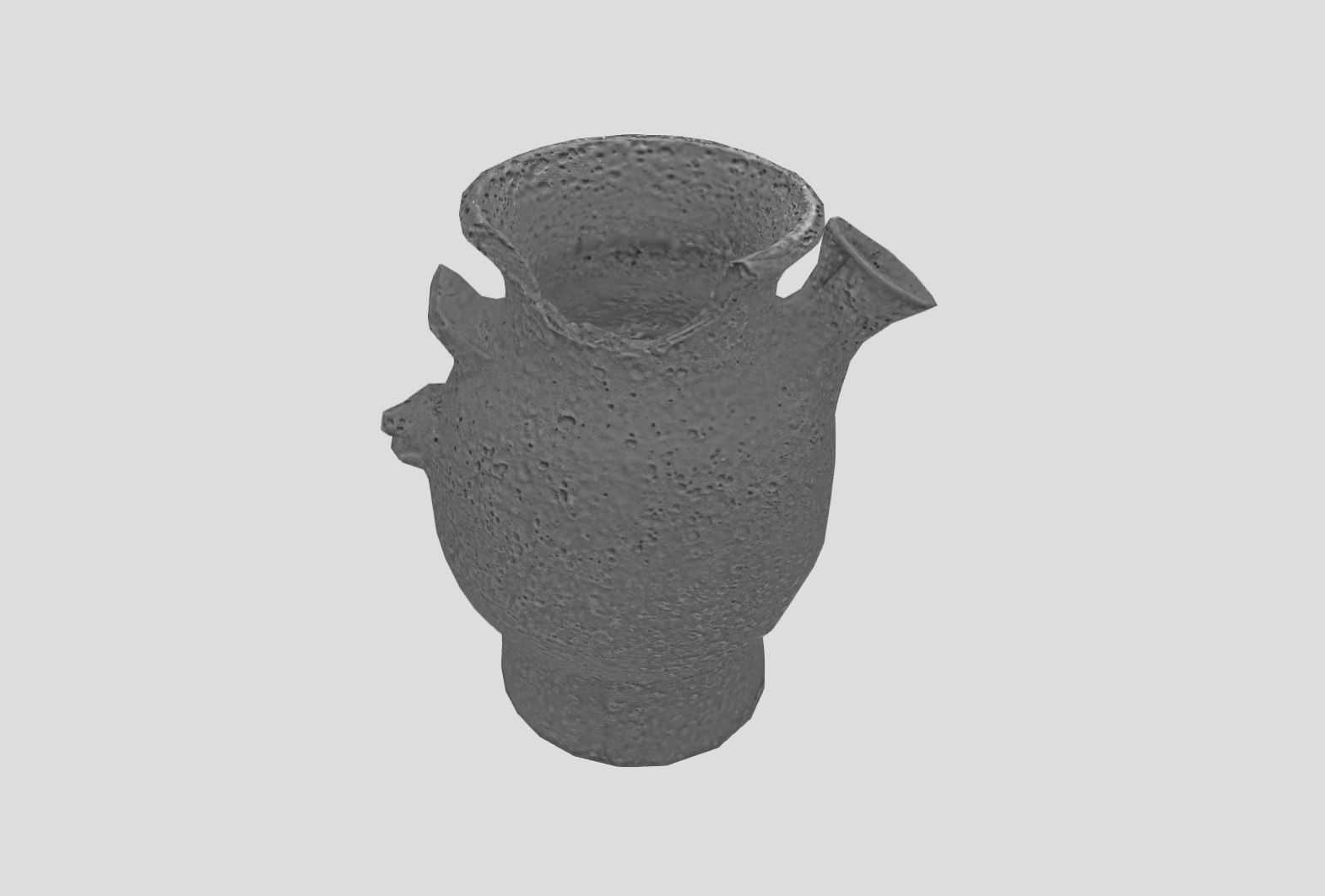 Egypt Blue - reconstructed broken vase Low-poly 3D model_46