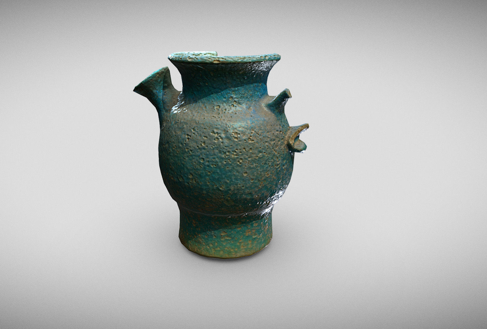 Egypt Blue - reconstructed broken vase Low-poly 3D model_11