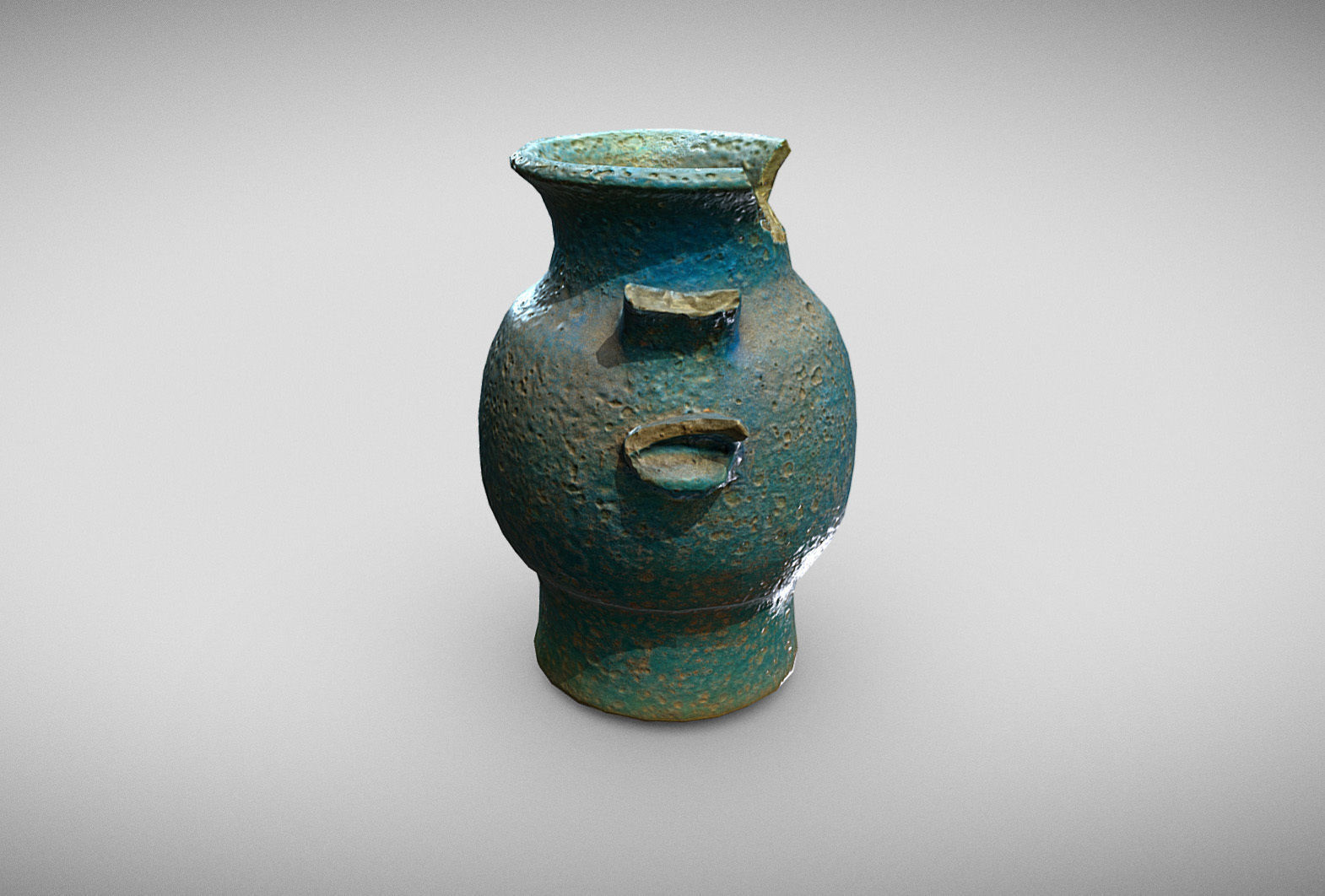 Egypt Blue - reconstructed broken vase Low-poly 3D model_7