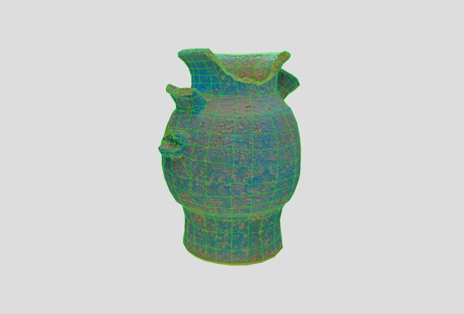 Egypt Blue - reconstructed broken vase Low-poly 3D model_26