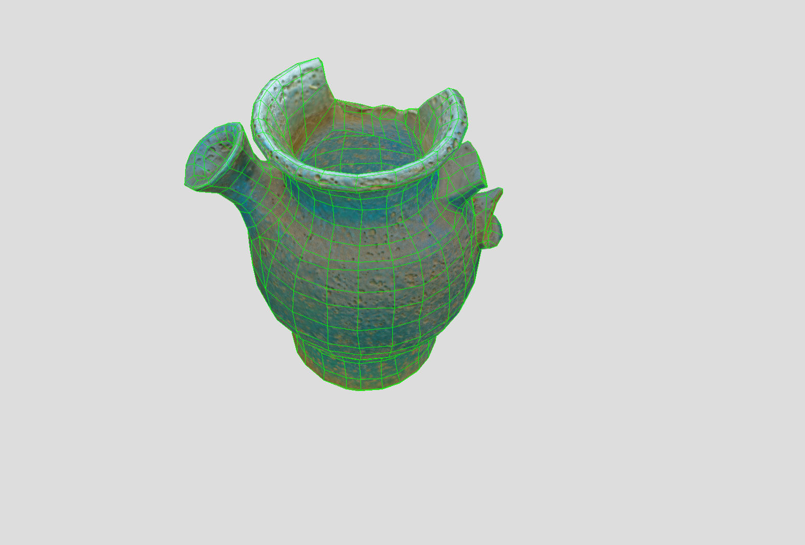 Egypt Blue - reconstructed broken vase Low-poly 3D model_25
