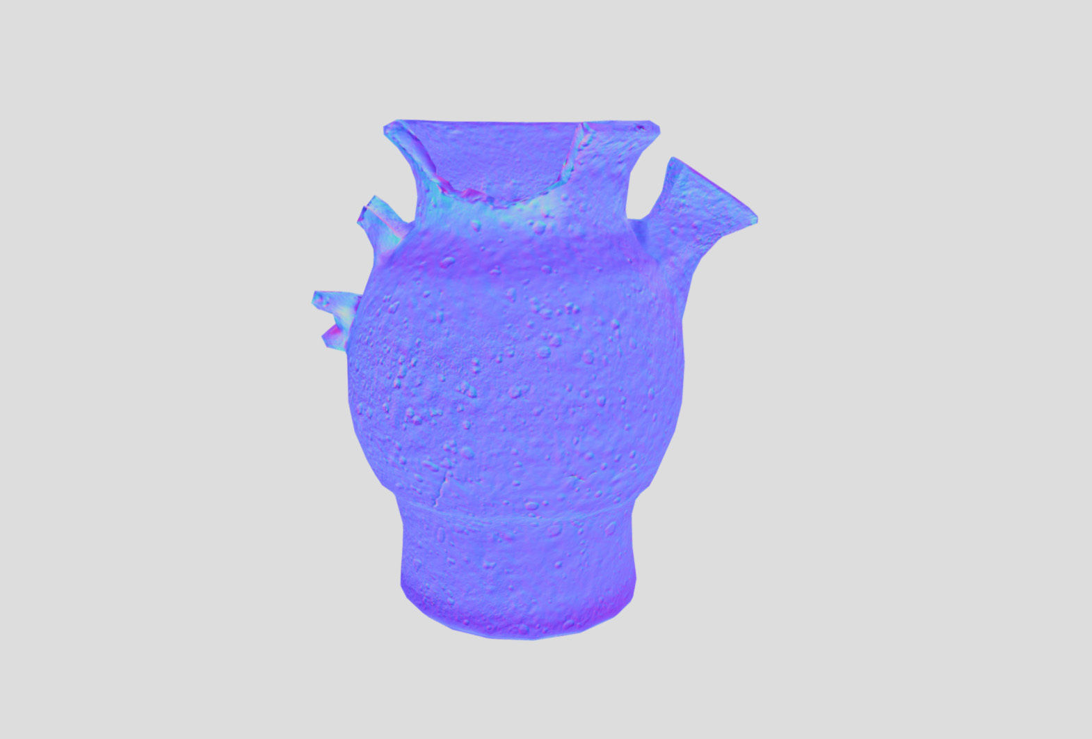 Egypt Blue - reconstructed broken vase Low-poly 3D model_47