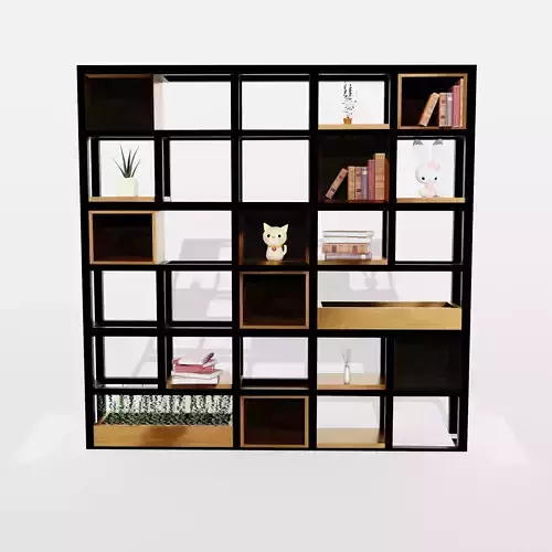 Bookshelve 3D Model bookcase with bookshelves and shelves Free 3D model