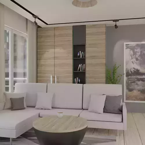 Modern realistic interior guest room