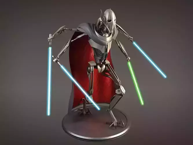 Star Wars General Grievous rigged for Maya 3D model