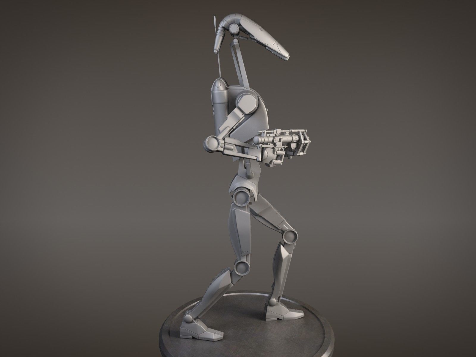 Star Wars Battle Droid rigged for Maya 3D model_13
