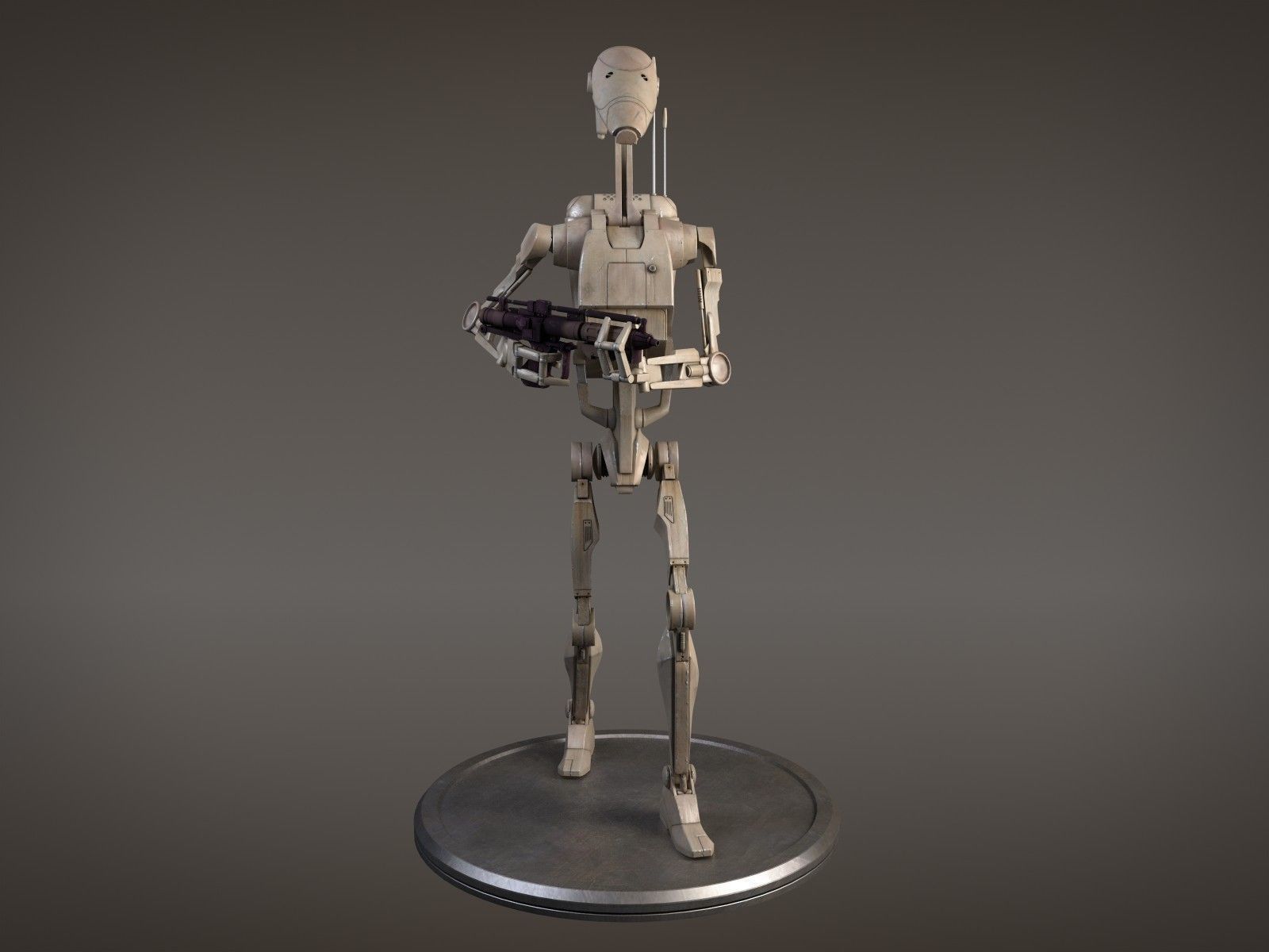 Star Wars Battle Droid rigged for Maya 3D model_6