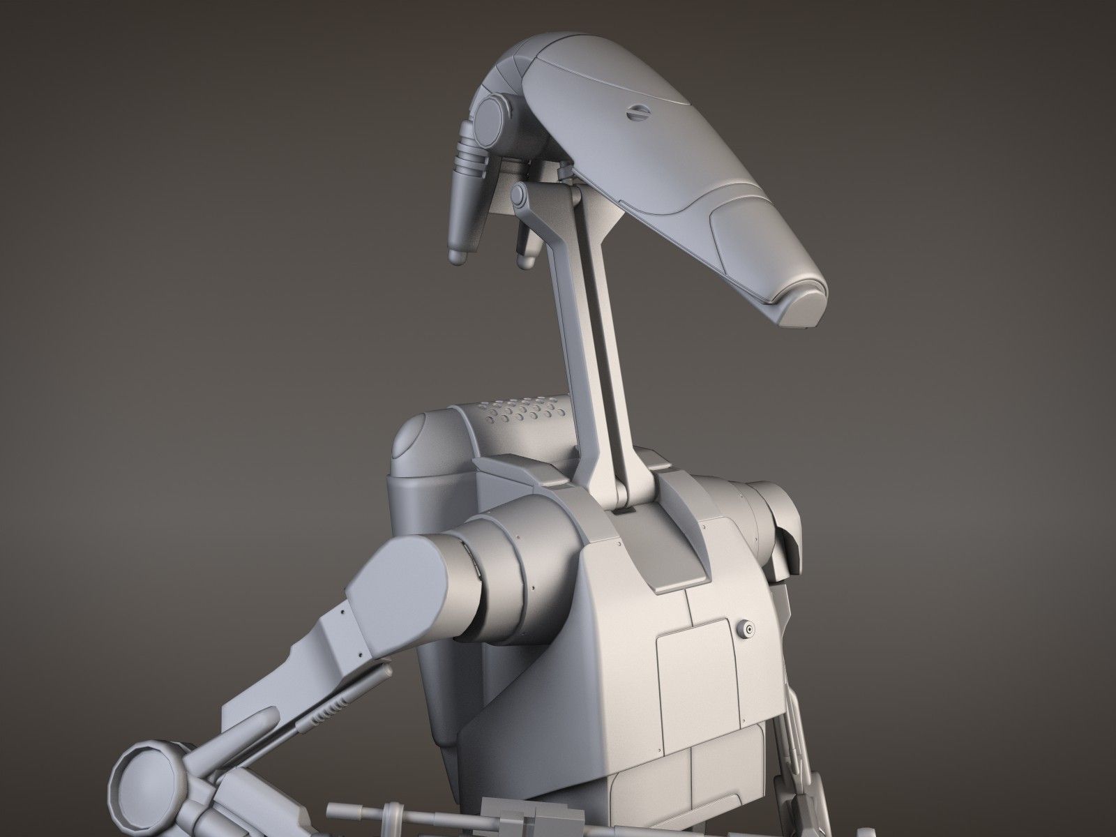 Star Wars Battle Droid rigged for Maya 3D model_12