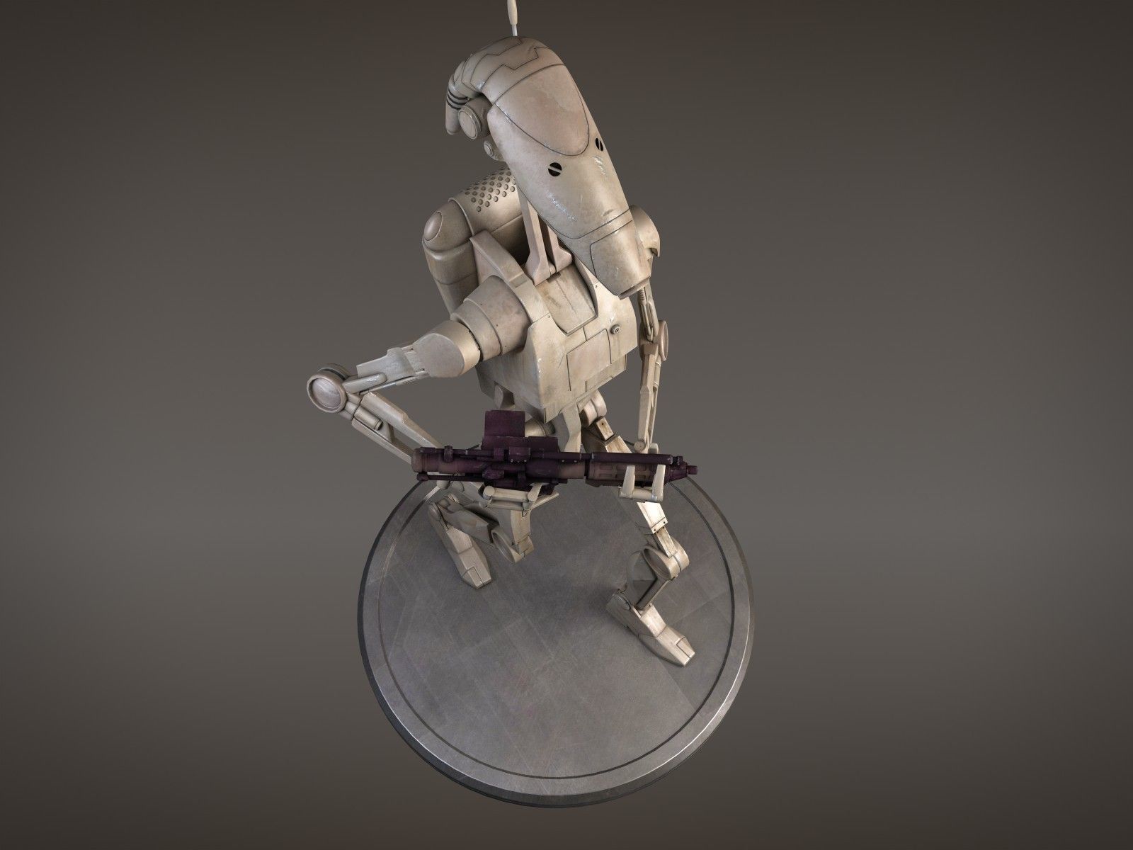 Star Wars Battle Droid rigged for Maya 3D model_2