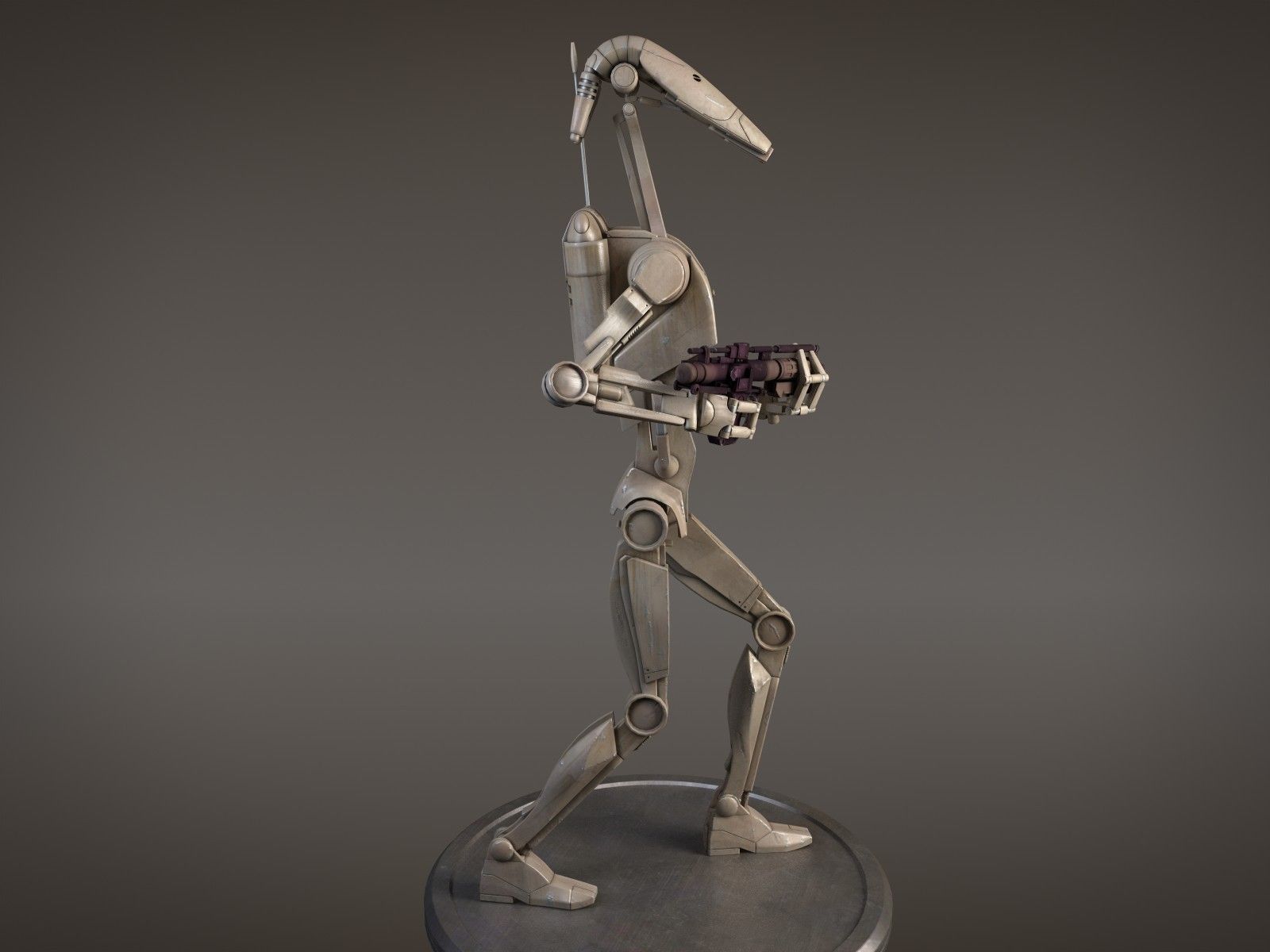 Star Wars Battle Droid rigged for Maya 3D model_7