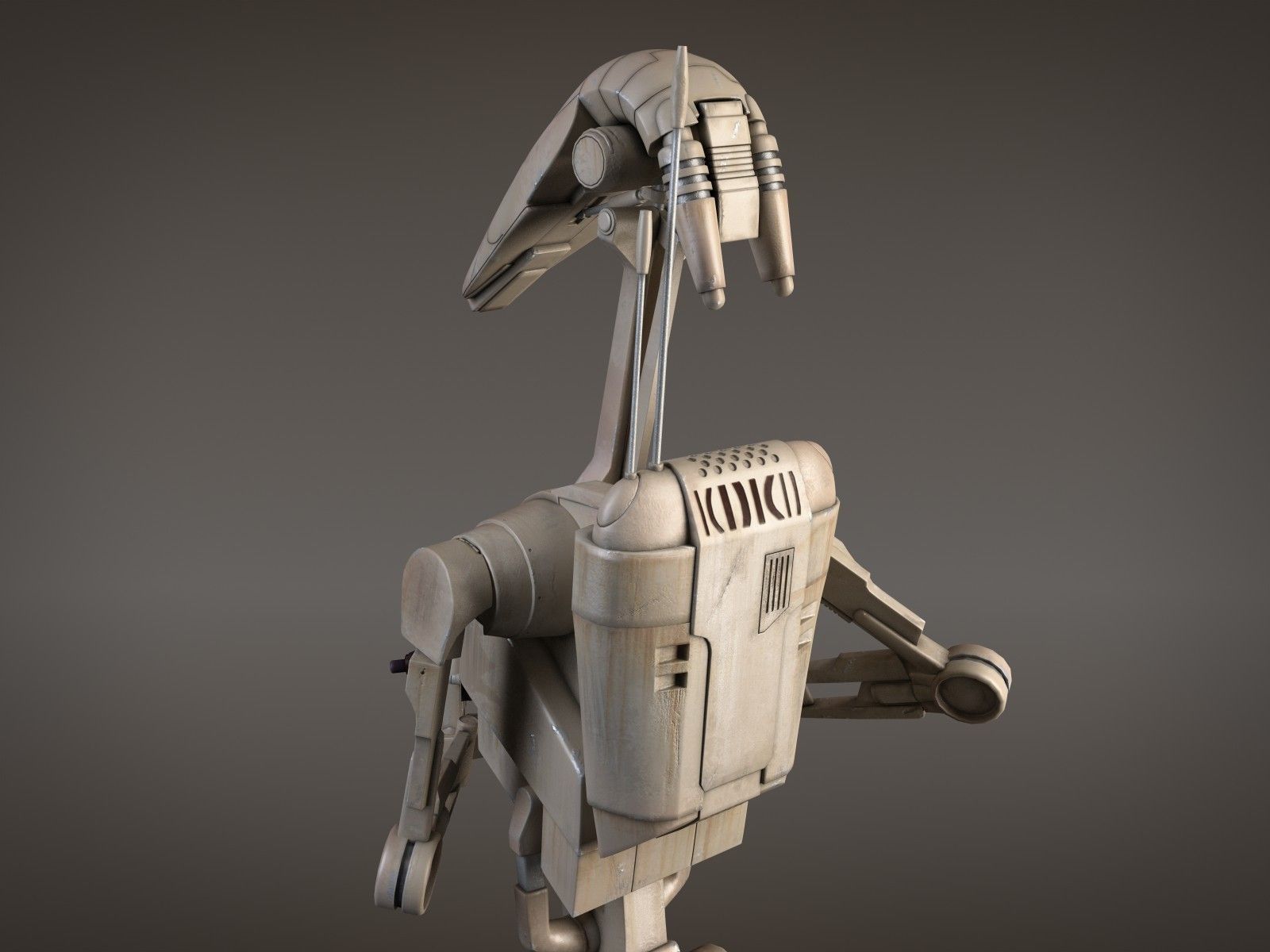 Star Wars Battle Droid rigged for Maya 3D model_8