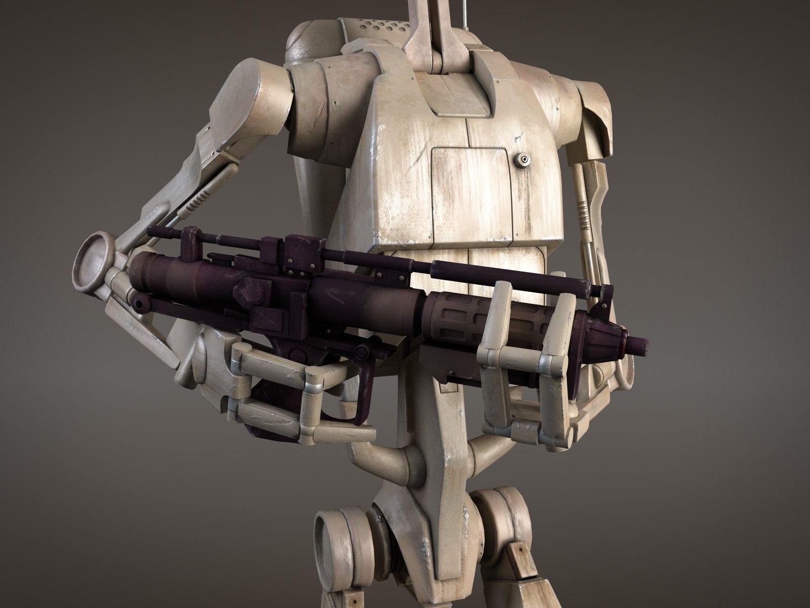 Star Wars Battle Droid rigged for Maya 3D model_5